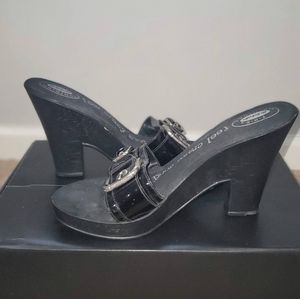 Dr. Scholls Black Buckle Heel